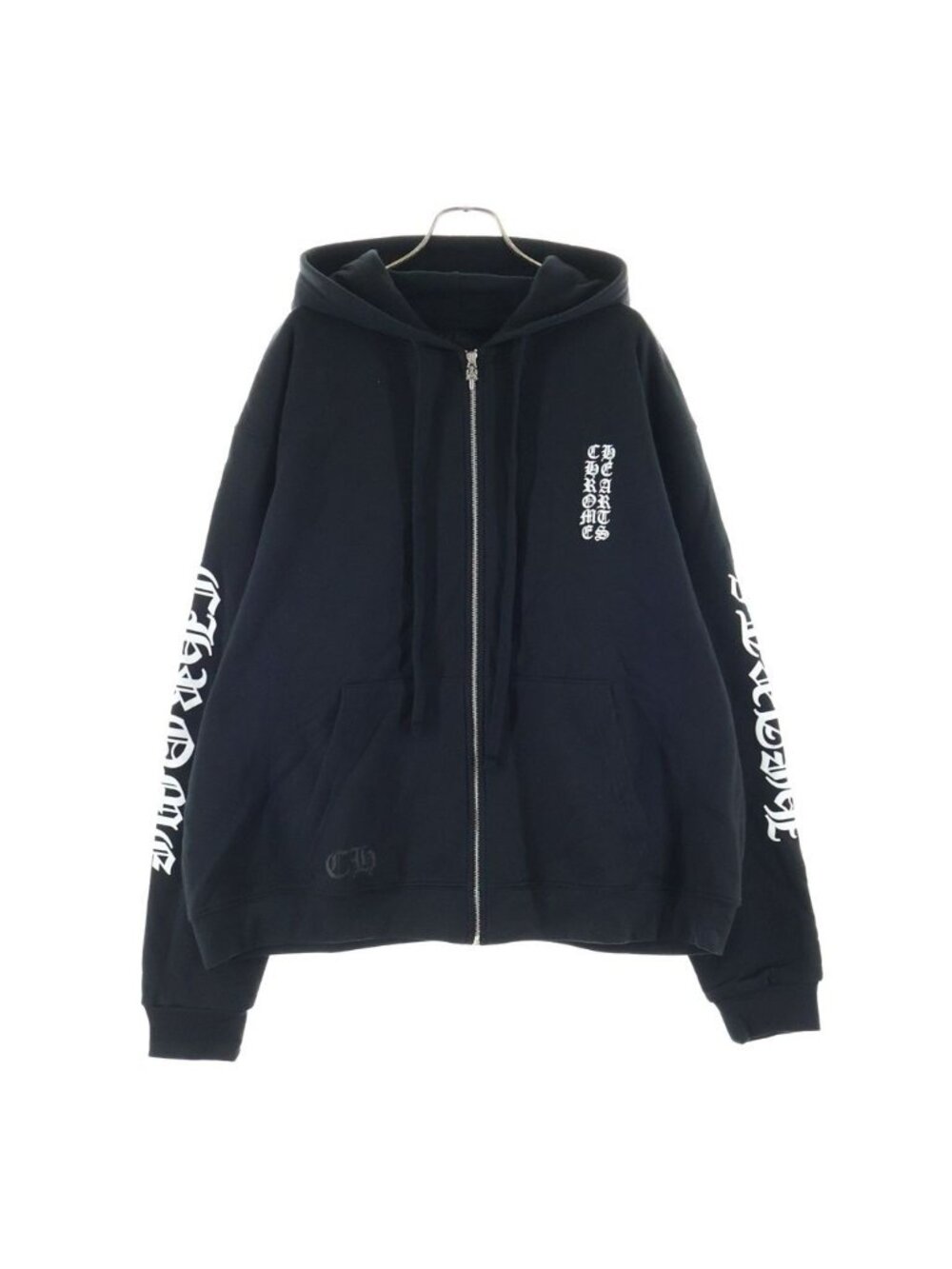 Chrome Hearts Sweatshirt HD Zip Vertical Logo Zip Up Hoodie Black